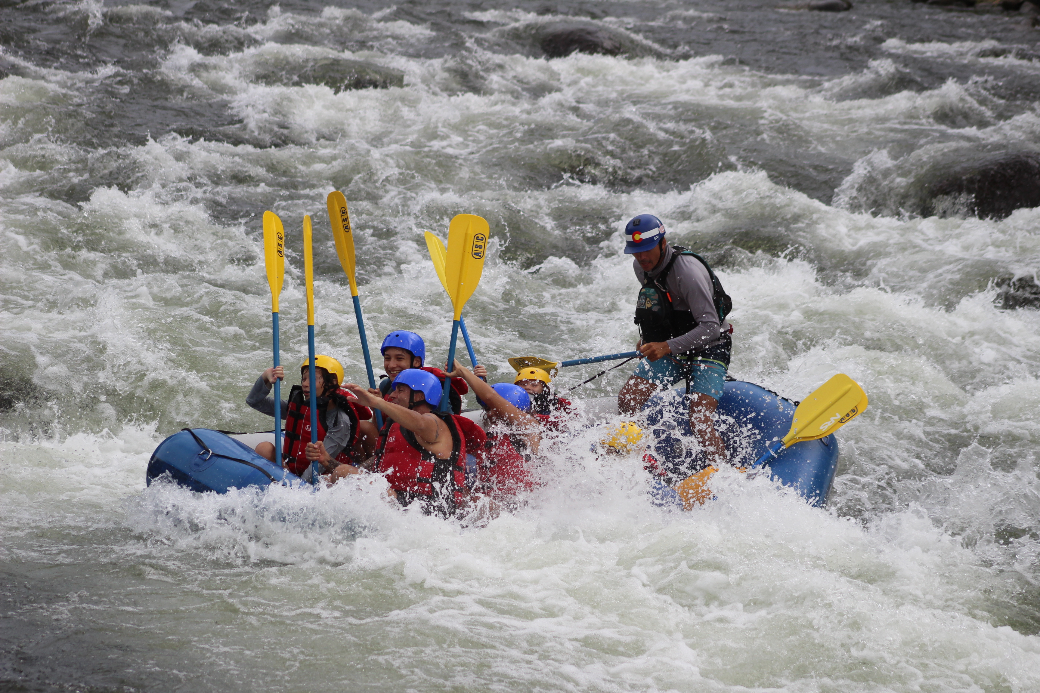 Rafting in action